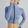 Ladies Fashion Sports Jacket Tight-fitting Sexy Workout Clothes Quick-Drying Navel Bare Yoga Top