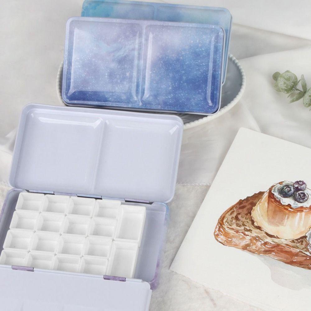 Metal Construction Watercolor Paint Box Small Size Folding Paint Box For Gouache Painting