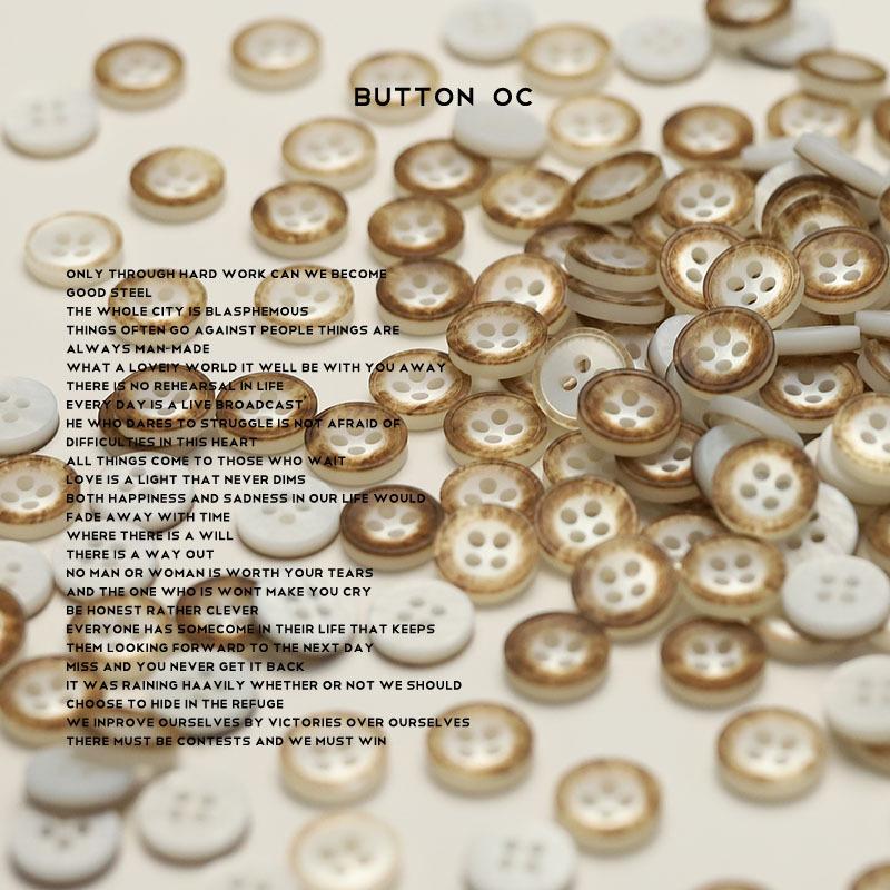 Four-Eye Resin Button Imitation Shell Coffee Edge White Button Knitted Cardigan Clothes Men'S And Women'S Shirt Sleeve Collar Top Button