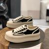 Spring biscuits platform canvas shoes women's 2025 new popular little white shoes niche versatile casual board shoes sneakers