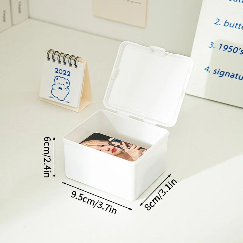 Kpop Card Storage Box Plastic Small Card Storage Box Idol Albumes Storage Container Dustproof Jewelry Collection Organizer