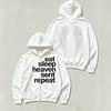 New European and American personalized printing sweater long-sleeved pullover hooded zipper shirt retro jacket street trend