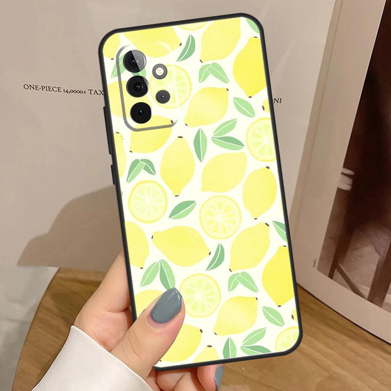Summer Fruit Lemon Case For Samsung Galaxy A15 A16 A17 A26 A36 A56 A55 A35 A52 A32 A12 A53 A33 A13 A14 A34 A54