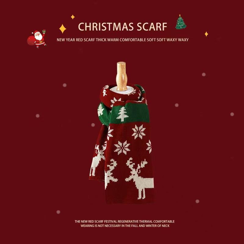 Korean Style Thickened Woolen Elk Scarf - Women's Versatile Winter Snood
