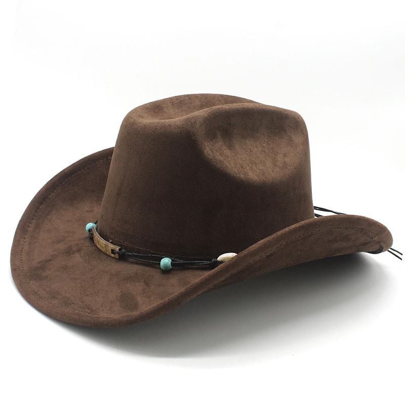 Ethnic Style Western Cowboy Hat With Large Brim For Outdoor Sunshade And Breathability