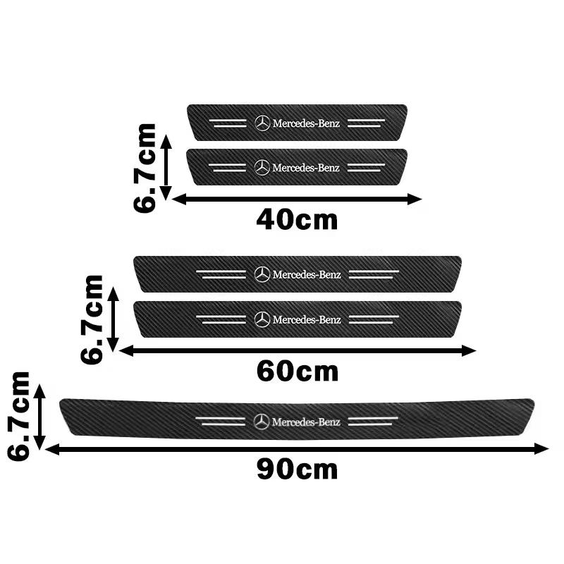 BTY4 Carbon Fiber Door Sill Rear Trunk Film Anti Scratch Sticker For Mercedes Benz W203 W204 W205 W206 W212 W213 Protective Accessori