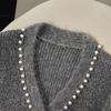 Women's Shimmer Sequin V-Neck Short Knit Cardigan