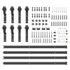 Sliding Door Hardware Set 400 cm Steel Black