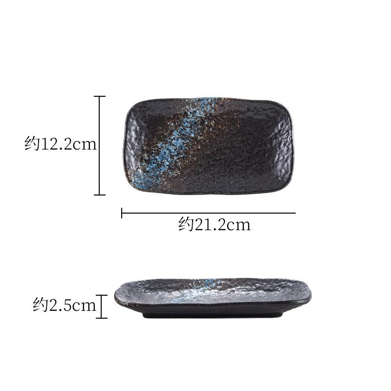 Japanese Plate Cuisine Sushi Plate Western Food Dim Sum Plate Bbq Saury Rectangular Plate Ceramic