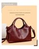 Genuine Leather Women's Large Fashion Handbag, Versatile Shoulder & Crossbody Bag, Soft Leather for Middle-Aged Women, New Style.