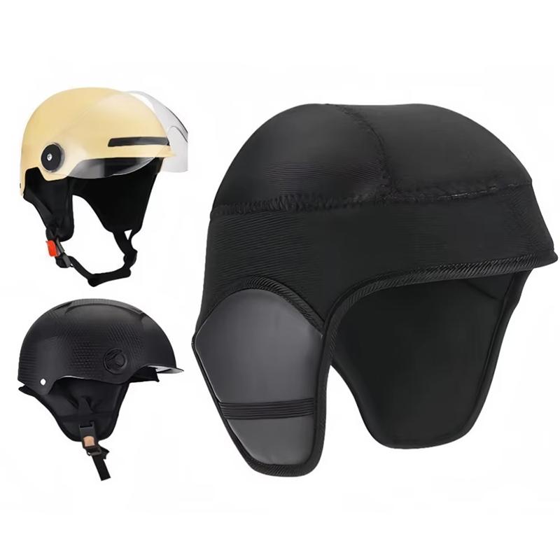 2026 Electric Vehicle Helmet Winter Lining Thickened Head Cover Windproof And Warm Fleece-lined Helmet Pad