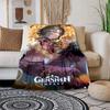 Genshin Impact Soft Plush Sofa Bed Throwing Cartoon  Modern Flannel Blanket Cover Gedruckt Bettdecke Geschenk Picnic Blankets