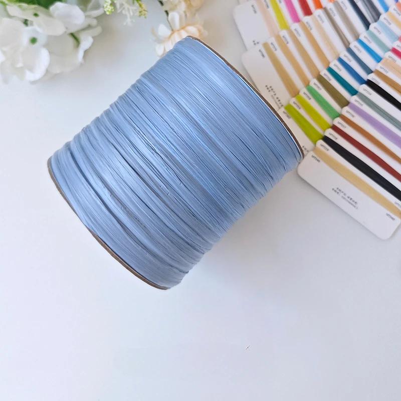 600M Raffia Strohgarn Häkelgarn für DIY Stricken Sommerstrohhut Handtaschen Kissen Handgeflochtenes Strohgarn