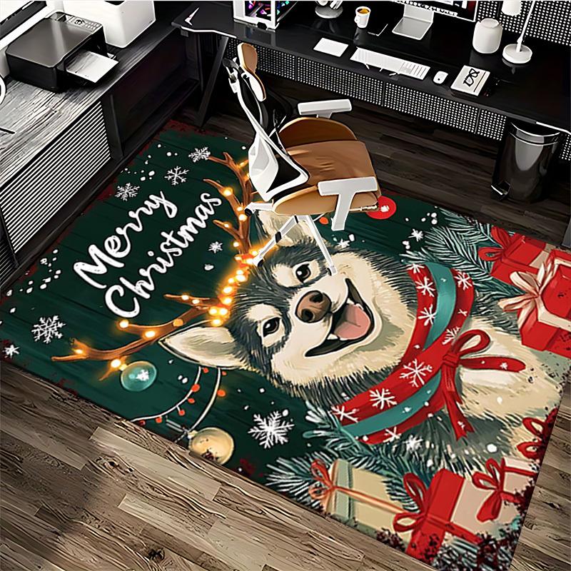 Anime Cartoon Design Chair Mat - Merry Christmas Theme - Non-Slip Carpet for Office, Home Decor, Living Room, Bedroom, Gaming Room & Dormitory.R064