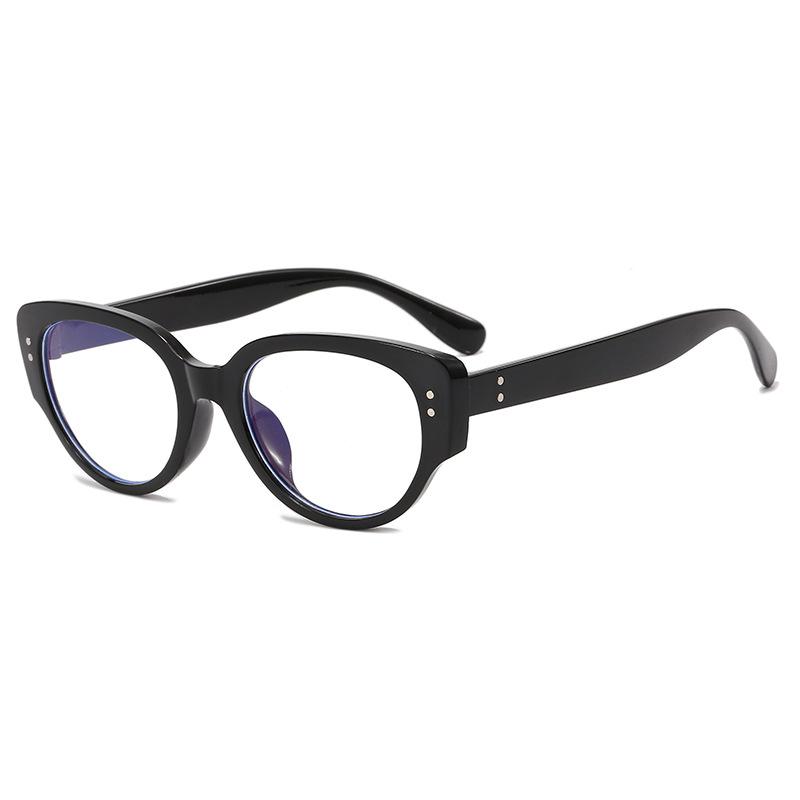 Cat's eye black frame plain artifact European and American retro ins small frame myopia eyes can be equipped with degree glasses frame female tide