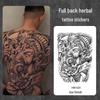 Wasserdichter semi-permanenter Vollrücken-Kräuter-Tattoo-Aufkleber - Langlebiges, realistisches Design für Männer und Frauen