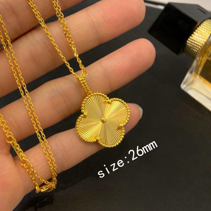 Clover Big Flower 26MM European and American Light Luxury Versatile Necklace Stainless Steel Long Sweater Chain