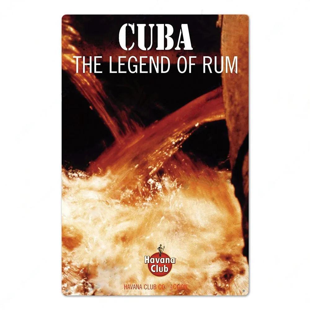Havana Rum Vintage Tin Signs Metal Posters Decor Retro Plaque Stickers for Pub Club Man