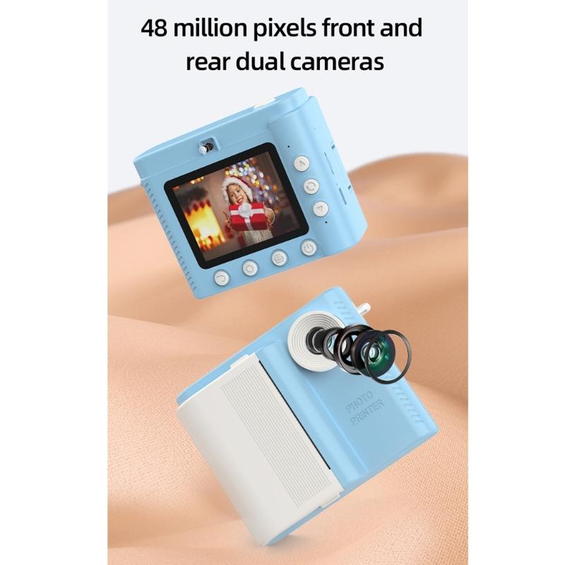 Kids Instants Print Camera Set With 3 Paper Rolls Portable, High Resolution Images, Thermals Printing