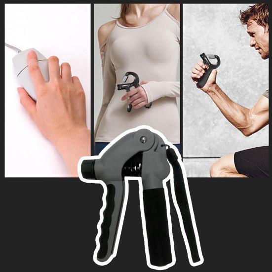 

Регулируемая тяжелая рукоятка с нескользящей ручкой для восстановления мышц, легкий портативный тренажер для рук для фитнеса, укрепитель для запястий серый