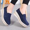 Genuine Leather Women Walking Shoes Elegant Mother Shoes Plush Warm Fashion Rocker Shoes Slip-on Platform Shoes