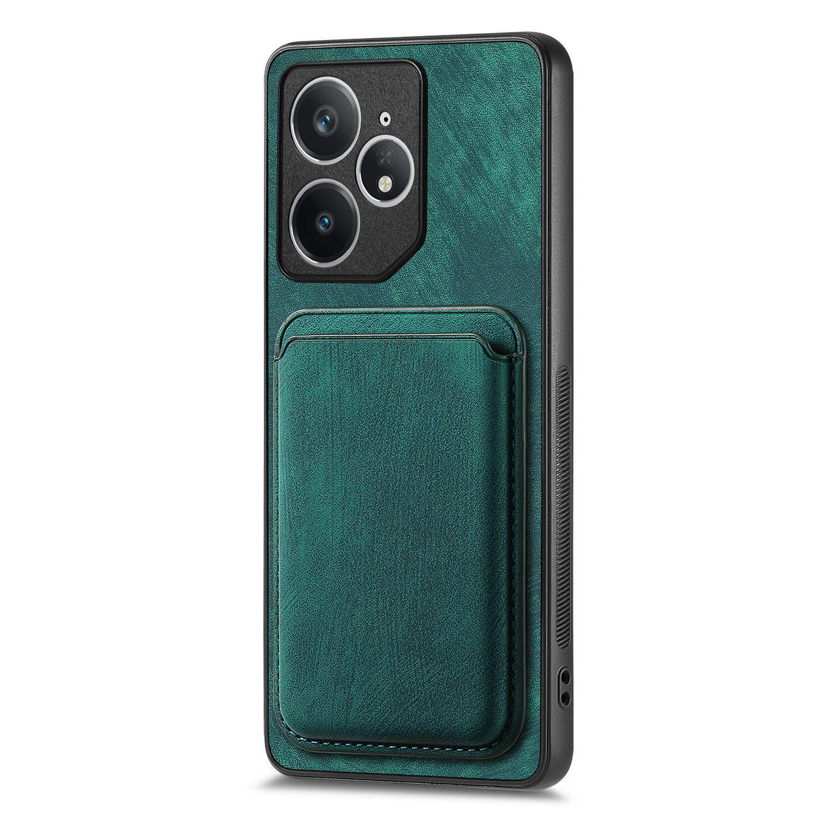

For Realme Neo7 5G Case Compatible with MagSafe Leather Back Cover with Detachable Card Holder Purple