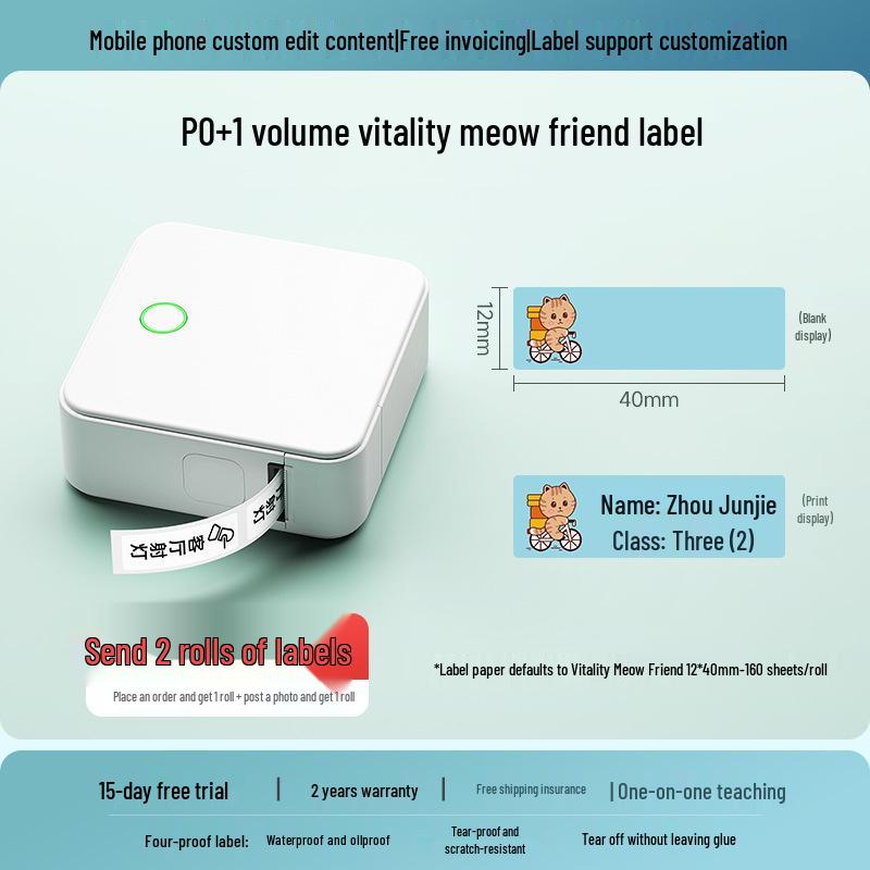 Portable Bluetooth Thermal Label Printer for Price Tags and Smart Labels