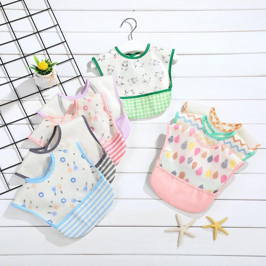 Waterproof Baby Drool Bib with Pocket - Wash-Free Design
