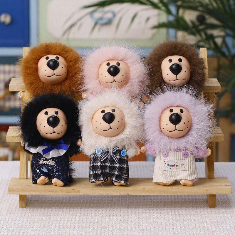 Plush Lion Keychain With Silicone Face Cute Animal Bag Charm For Kids And Teens