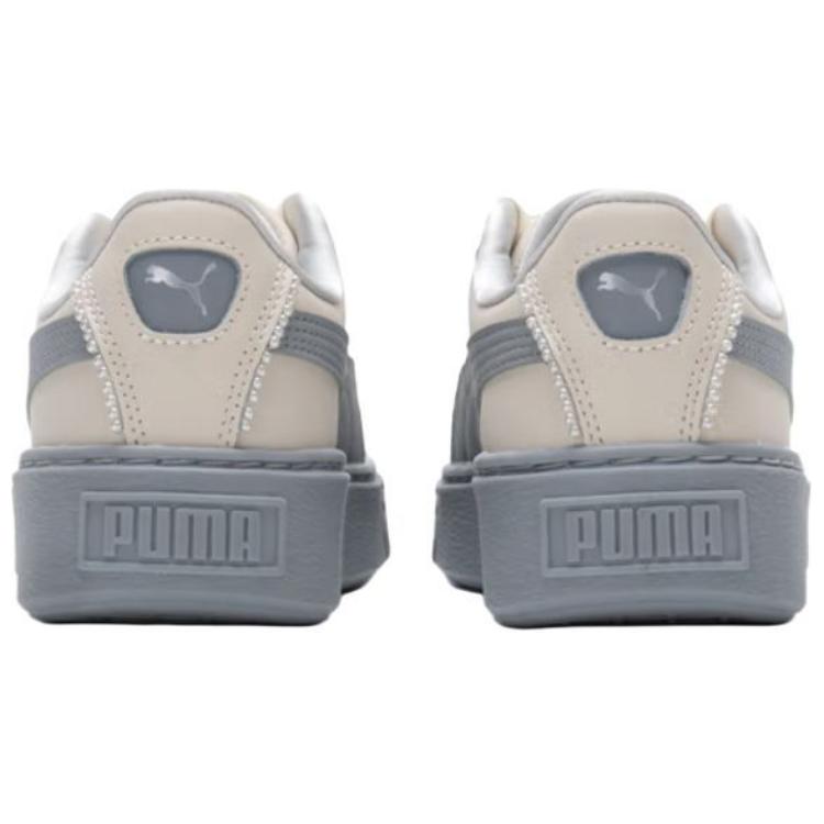 Puma Basket Platform Pearl White Blue Women 398910-04