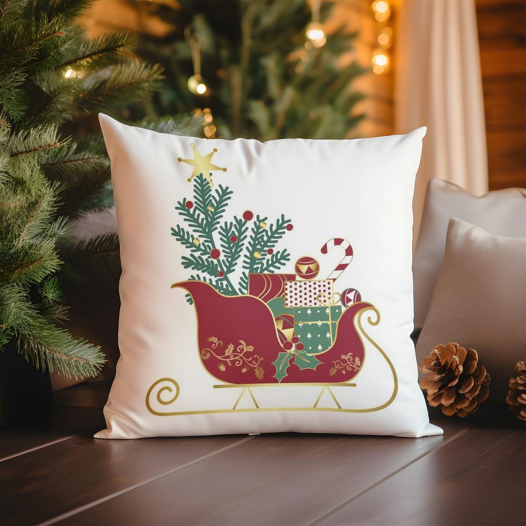 Home Decor Jolly Santa Dancing: Festive Christmas Pillow Cover Pattern Cushion Cover Suitable For Sofa Bedroom Car Pillow Cover