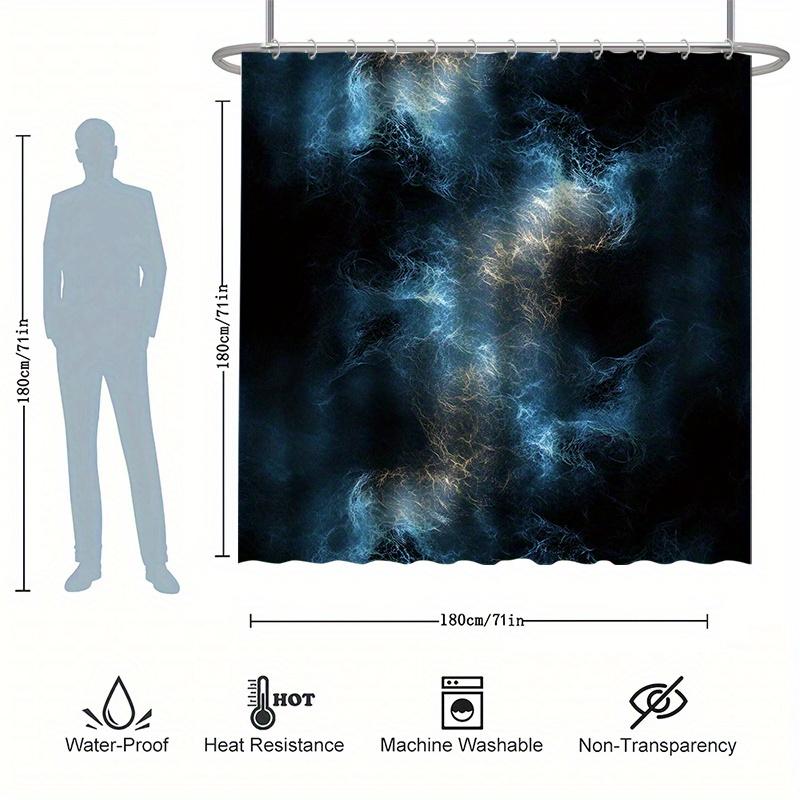 Fantasy Nebula Shower Curtain Set, Magical Style, 12 Hooks, Polyester, Bathtub Partition, Modern Bathroom Decor