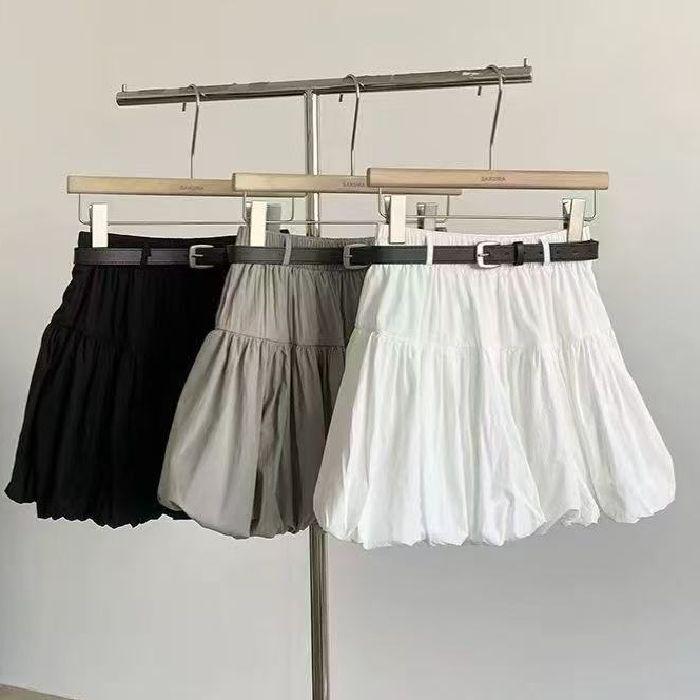 Korean Style High Waist Pleated Bud Skirt - Women's Versatile Summer Anti-exposure Short Skirt