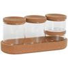 Cork and Borosilicate Glass Jars - Home ESPRIT - Set of Jars - Transparent - 10x26x12 Cm - Multicoloured