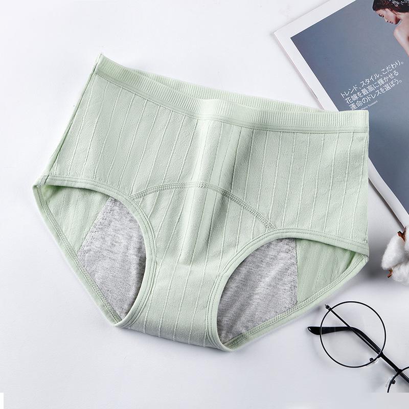 Women Underwear Breathable Mid-Waist Menstrual Knickers Cotton Panties Period Pants Leak-Proof