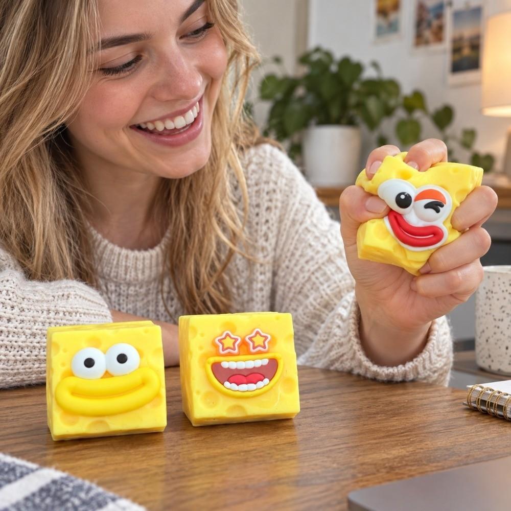 Pølsemund Ost Klemte Terning Sprød Ost Fidget Legetøj Ost Squishy Legetøj til Børn Voksne