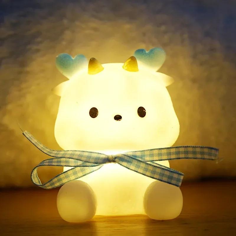 1PC Blue LED Cartoon Dragon Night Lamp – Fun Bedside Light for Kids, Friends & Holiday Gift