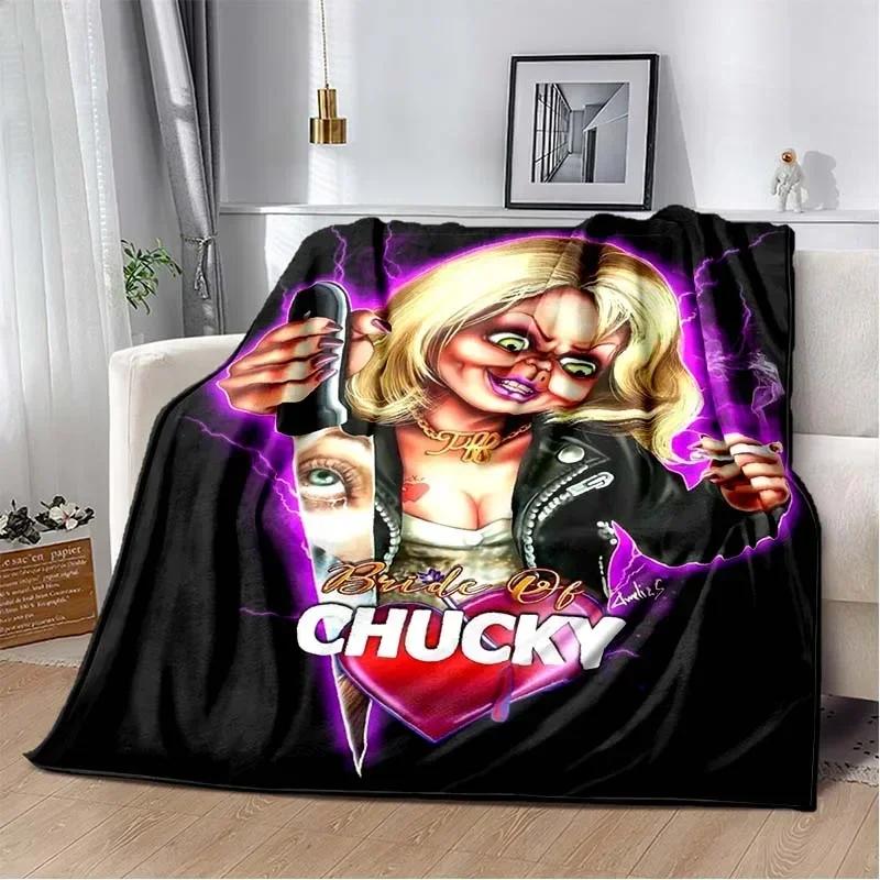 3D Horror Movie Character Chucky Saw Cartoon Area Blanket Fashion Soft Cozy Living room Bedroom Sofa Bed Travel Blanket