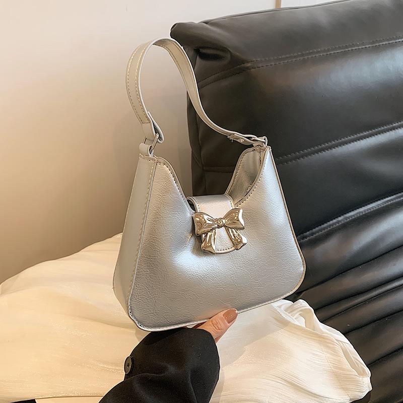 Bow Gentle Temperament Handbag 2025 Spring New Versatile Ins Shoulder Underarm Bag Tote Bag
