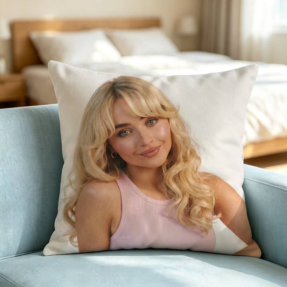 Sabrina-A Carpenter Singer-R Square Double-Sided printed Pillow Case Bedroom Bedside Pillow Sofa Cushion Cover Gift