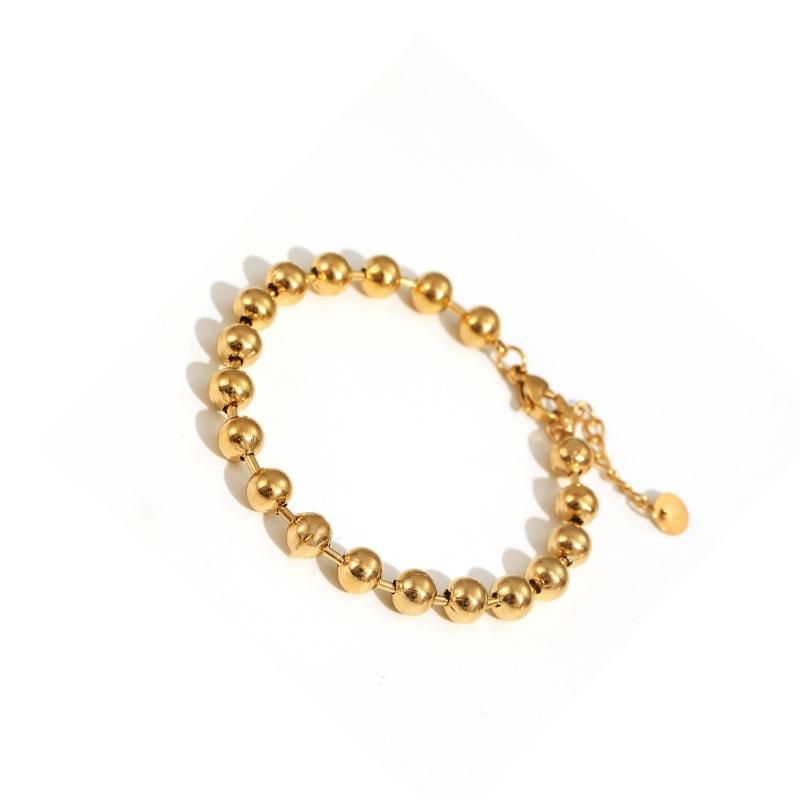 A52E Minimalist Beaded Chain Bracelet For Women Men Sturdy Corrosion Resistant Stainless Steel