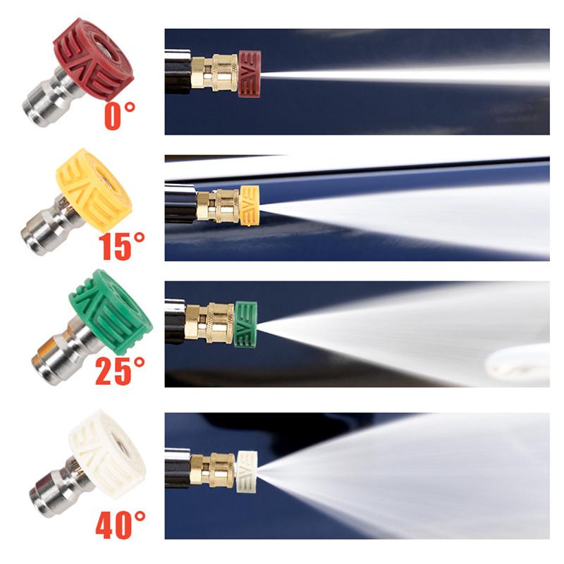 Car Wash Accessories 4-Color High-Pressure Washer Nozzle Quick Connector 1/4In High-Pressure Car Wash Gun Quick Plug Nozzle