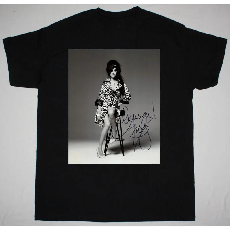Amy Winehouse Musician Signed Short Sleeve Cotton Black All Size T-Shirt KH1106 long or short sleeves S