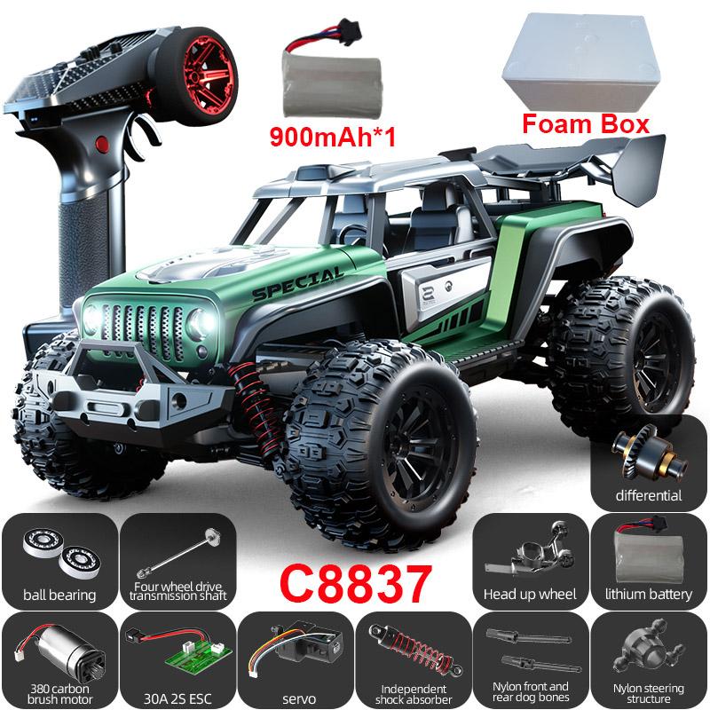 JJRC C8837 C8838 1/14 RC Car 4WD 2.4G Remote Control Car High Speed Off-road LED RC Truck Smart RC Toys Hobby As Gift