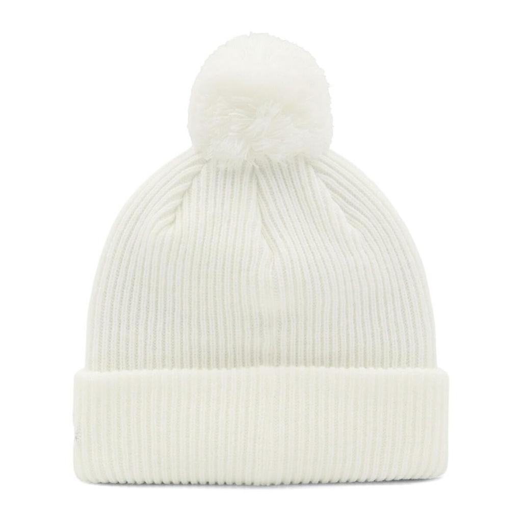 New Era Rib Cuff Knit Cap with Metallic Exclusive to ONSPOTZ Pom-Pon Logo, White,
