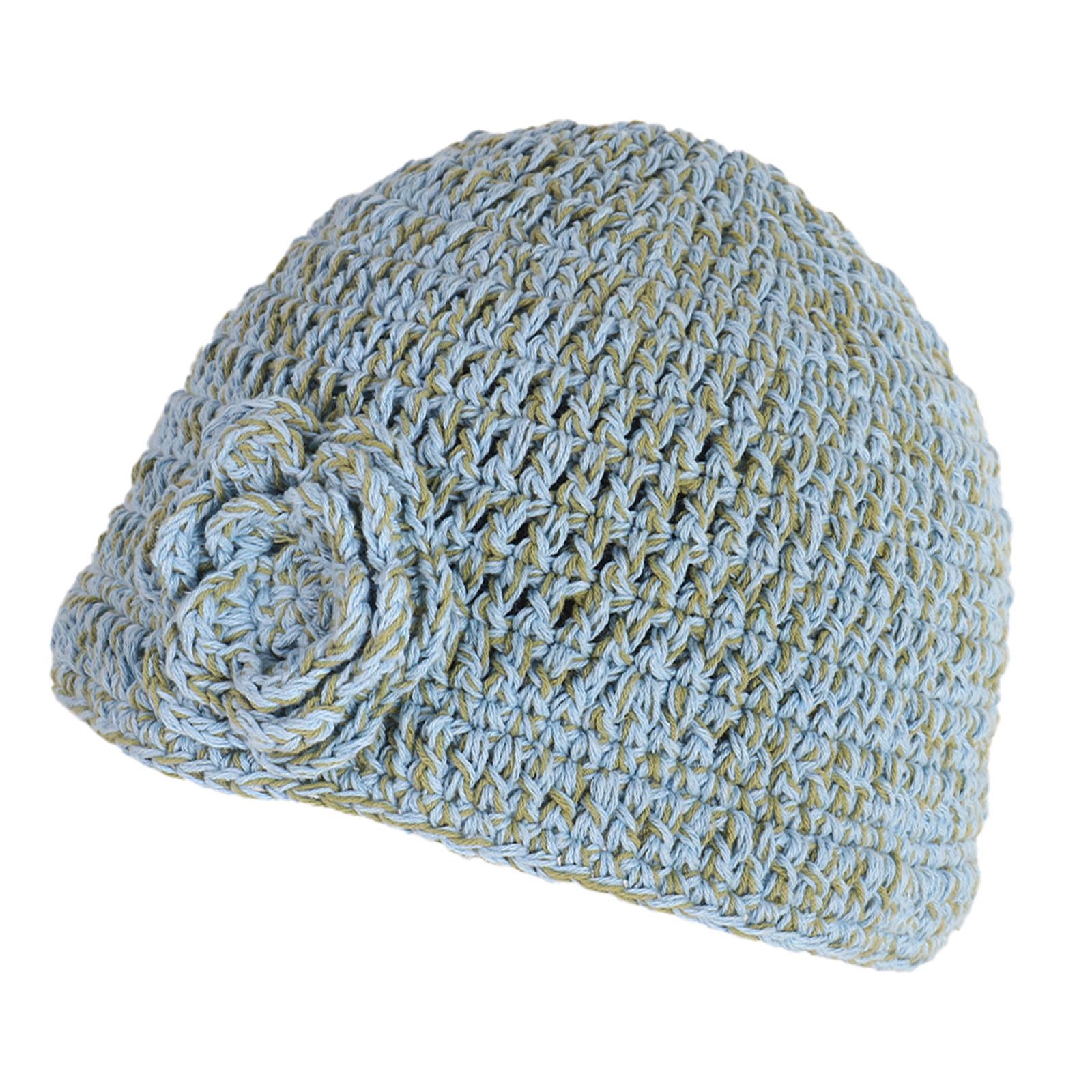 

Вязаная шапка ручной работы Модная вязаная шапка Элегантная шапка с цветком Мягкий теплый головной убор Зимняя модная шапка для женщин синий