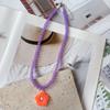 Colorful Acrylic Flower Necklace Summer Vacation Necklace Fashion Versatile Women Niche Design Sweet Cool Spicy Girls Necklace
