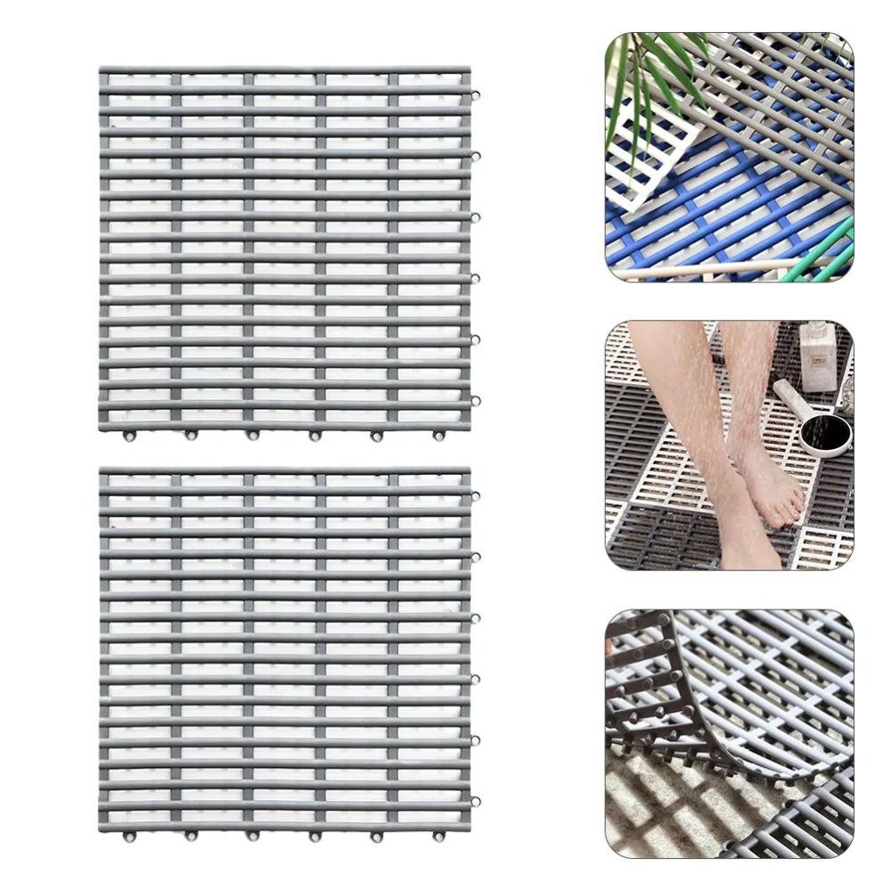 Drainage Non-Slip Mat Interlocking Floor Mat Hollow Splicing Shower Mat  Swimming Pool