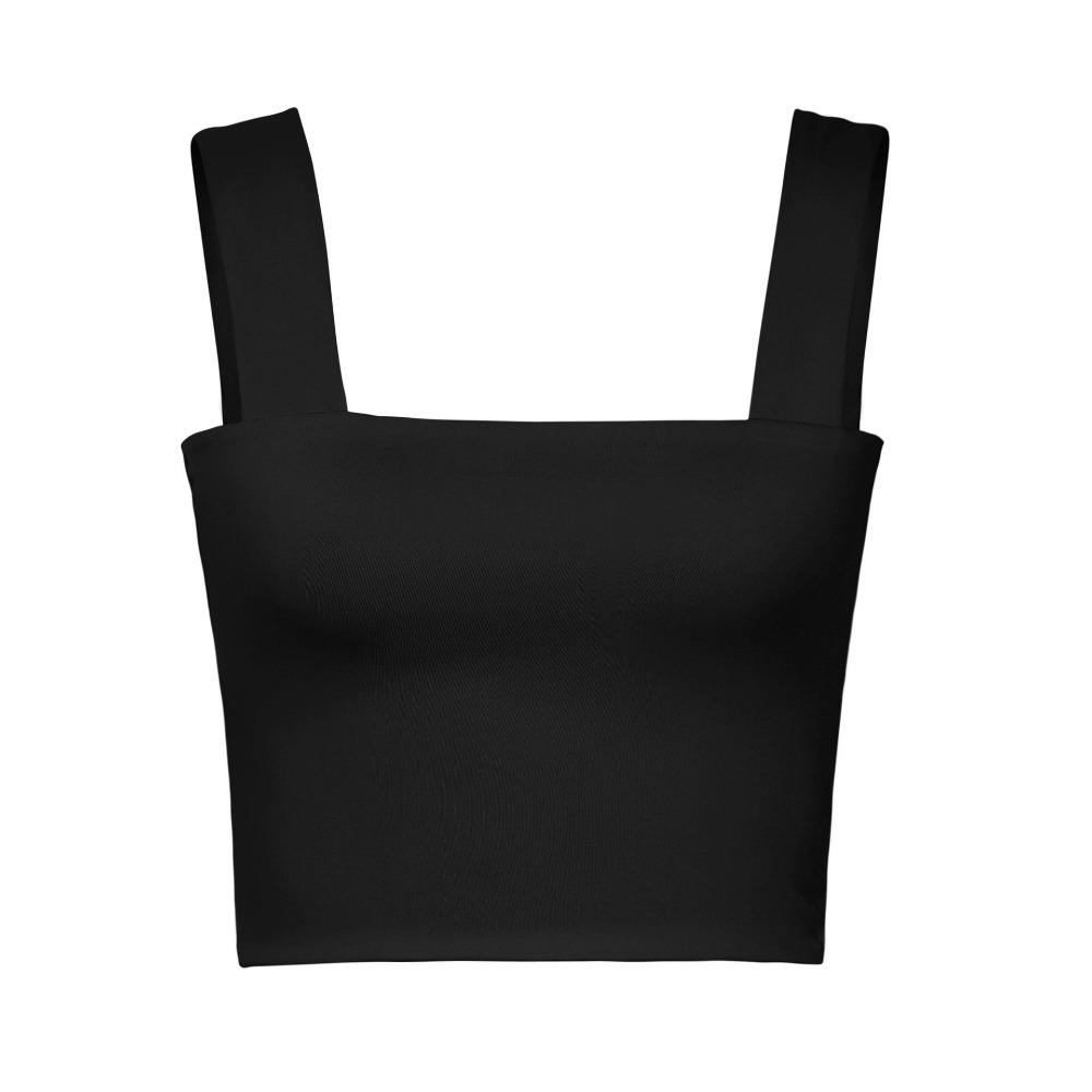 Tanktop met vierkante hals, brede schouderbanden, crop tops, dames, zomer, camis, effen kleur, hemdje, mode, buis, vrouwelijk, mouwloos, cropped vest, Y2K-kleding