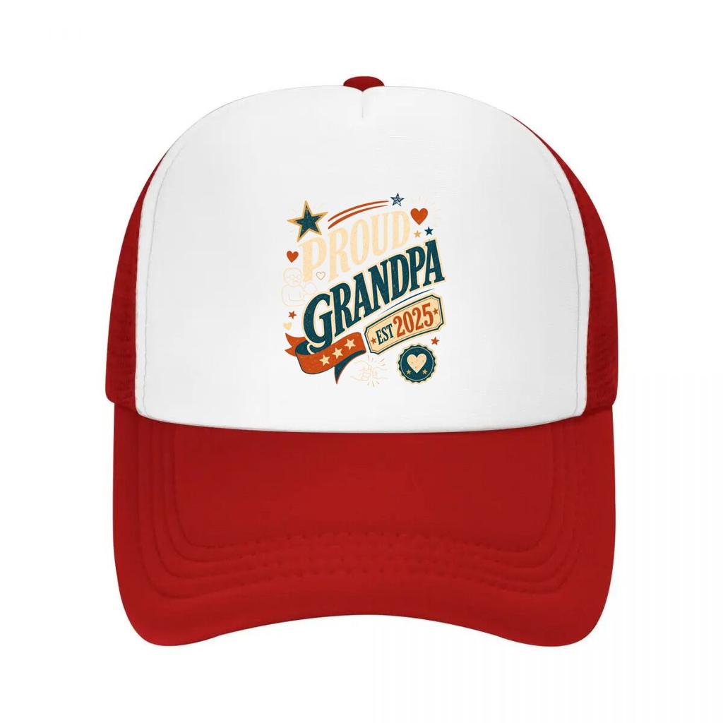 Proud Grandpa Established Celeb Mesh Baseball Cap Casual Hat Outdoor For Womens Unisex FeUnisex